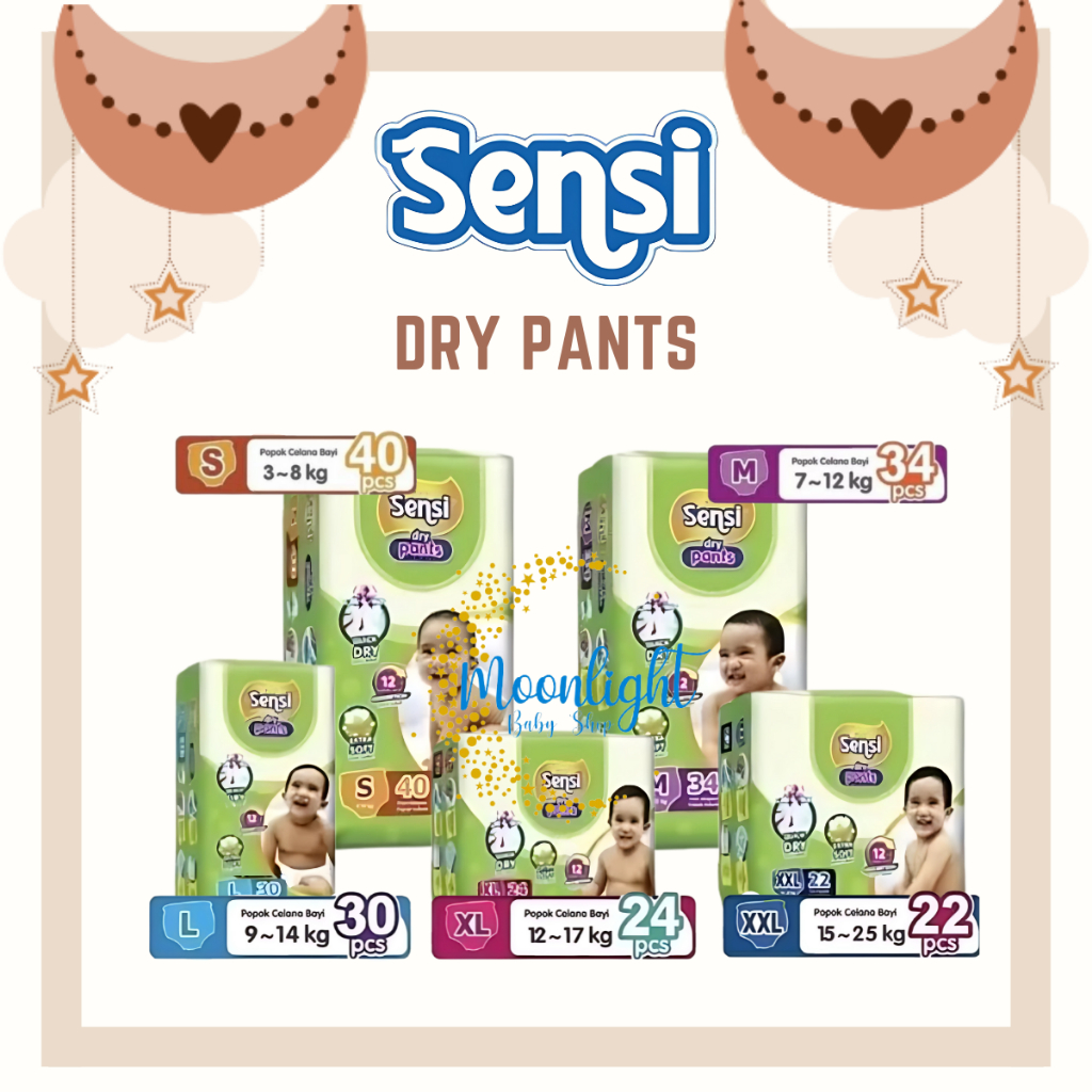 SENSI Dry Pants Popok Bayi Celana S40 | M34 | L30 | XL24 | XXL22 | M60 | L54 | XL44