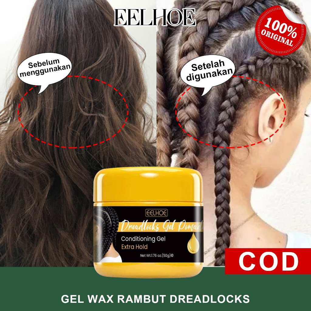 EELHOE【Beli 2 Gratis 1/ORI/COD】Hold Braiding Gel 50g Dreadlock Styling Gel Prevent Hair Breakage Red