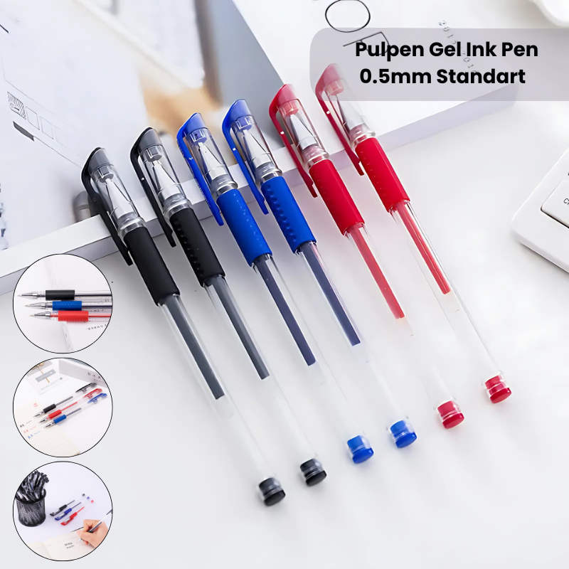 

ROSIE Pena Gel / Pulpen Gel Ink Pen 0.5mm Standart 3 Warna Puplen Gel MIMI Alat Tulis Stationary