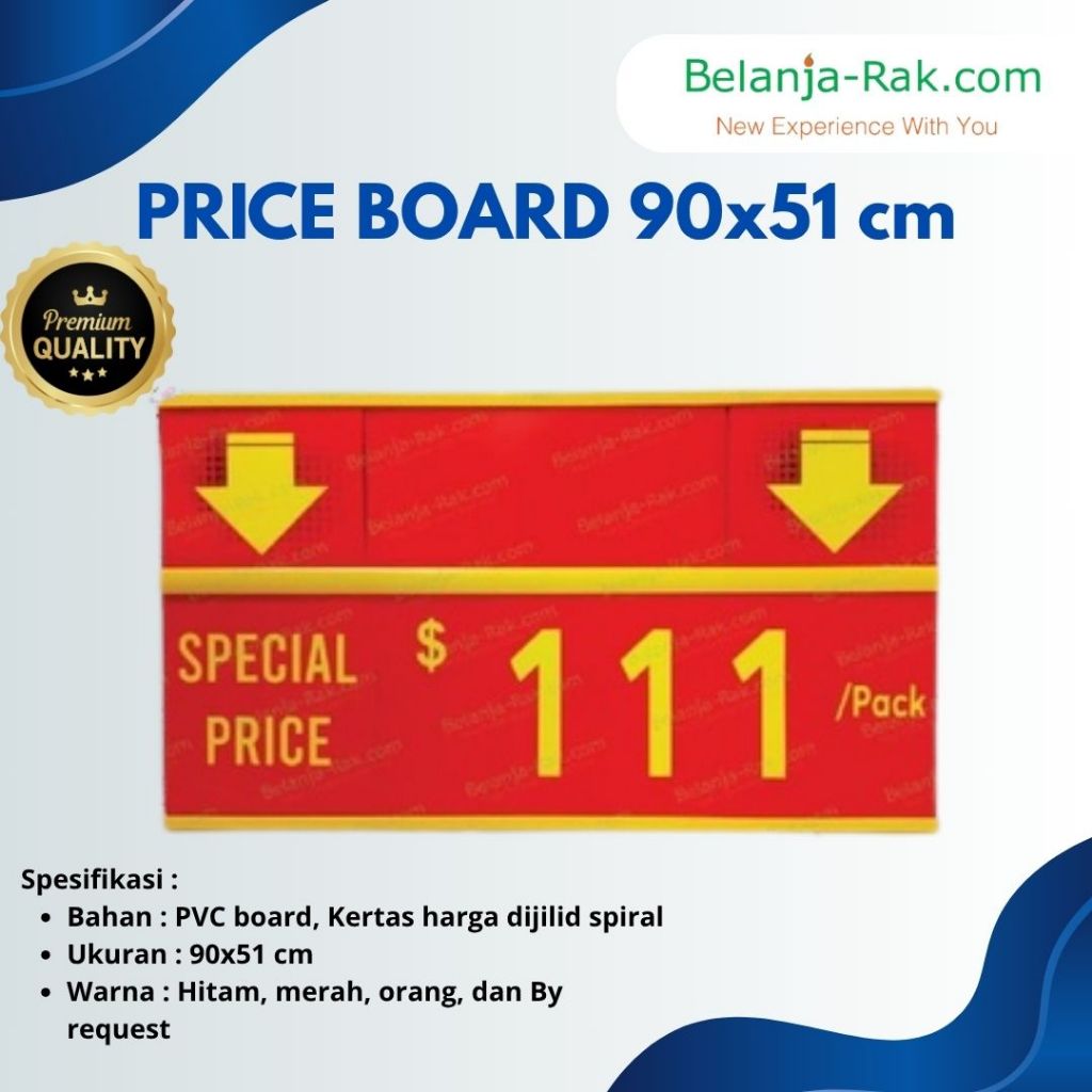 

PRICE BOARD PAPAN HARGA UNTUK PROMOSI ukuran 90x51 cm