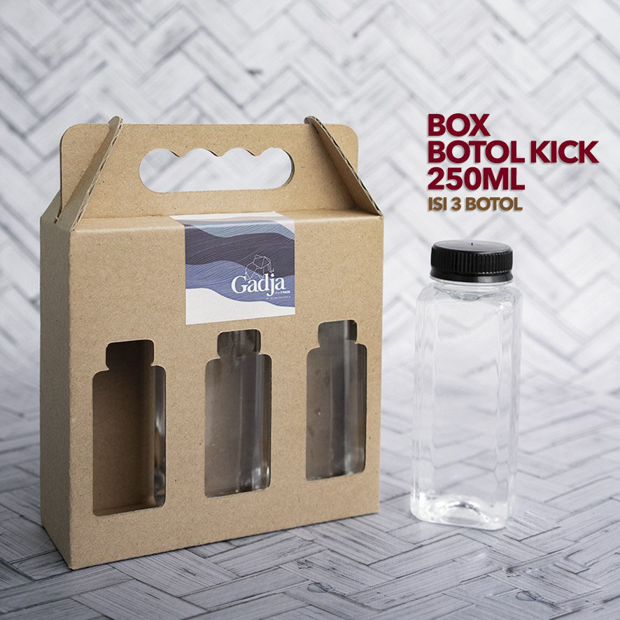 

Dus Botol Kick 250ml Isi 3 Kardus Kemasan Packaging Hampers Botol Minuman Jus Kopi