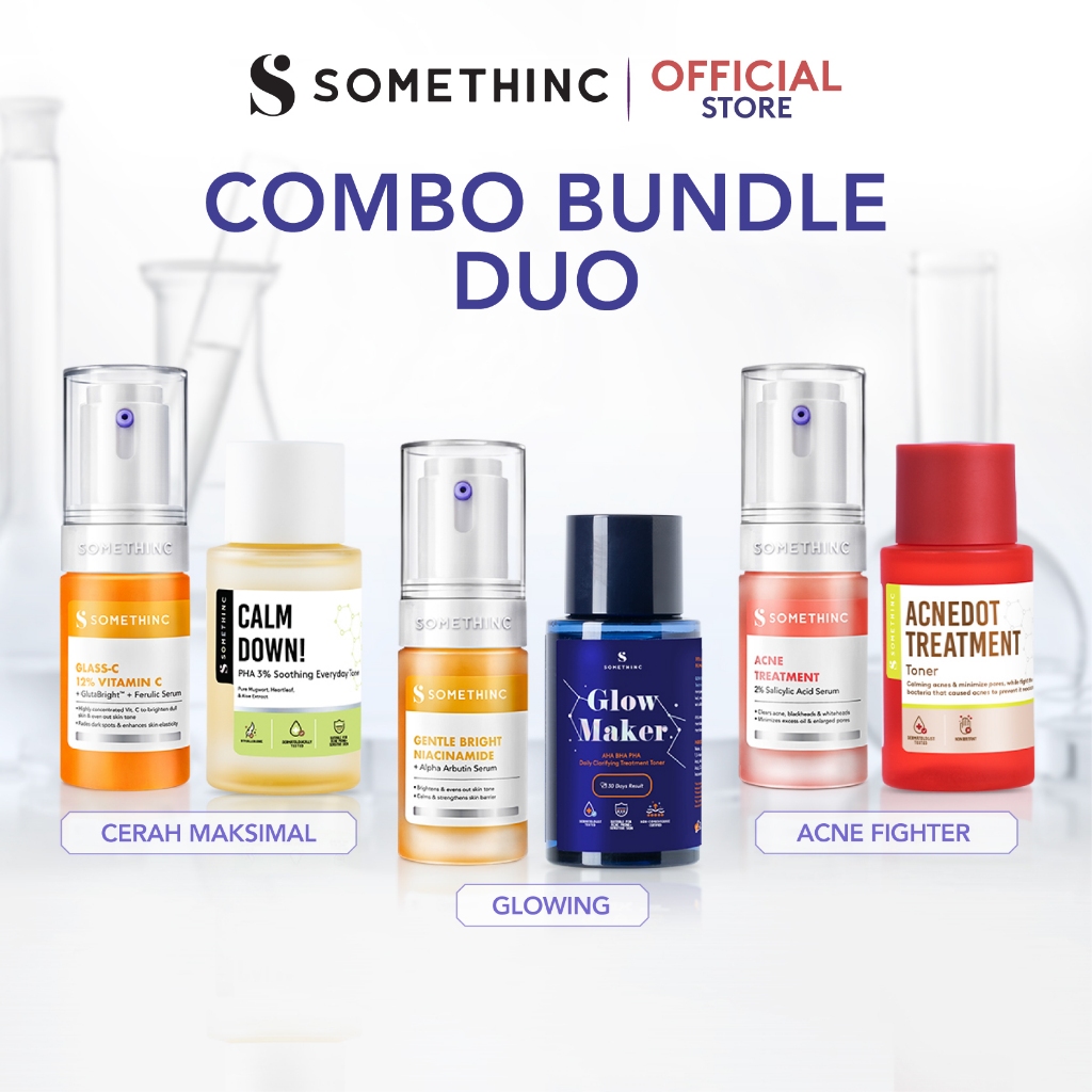 SOMETHINC [2 PCS] New Serum + Toner Combo (Gentle Bright Niacinamide + Alpha Arbutin Serum, Glass-C 