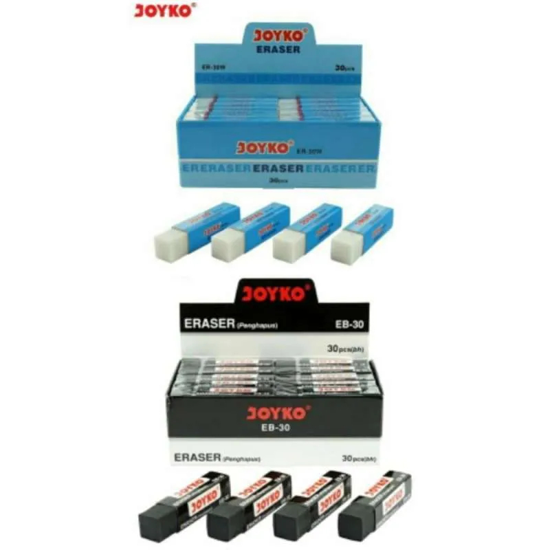 

Penghapus Joyko EB-30 Original Dust Free Putih Hitam Super Clean Erasing Karet Penghapus Pensil Joyko EB30 EB30CO ER30W