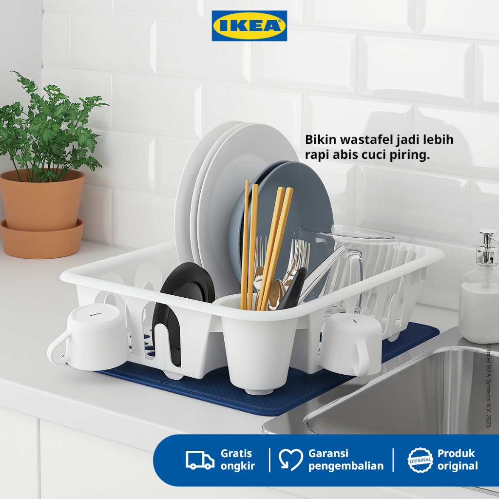 IKEA FLUNDRA Rak Pengering Piring Putih Minimalis