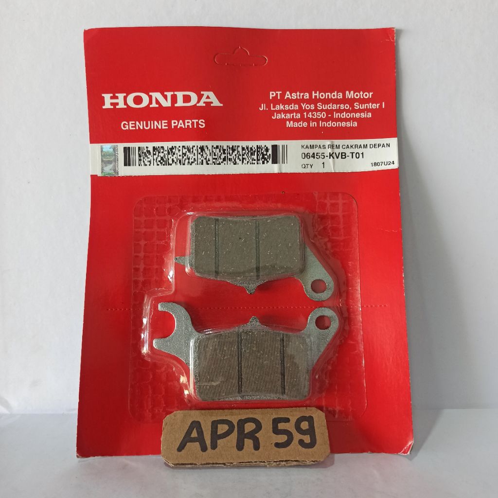 kampas rem depan original ahm Vario cbs, vario techno, beat 2008, beat fi, beat esp, beat pop esp. O