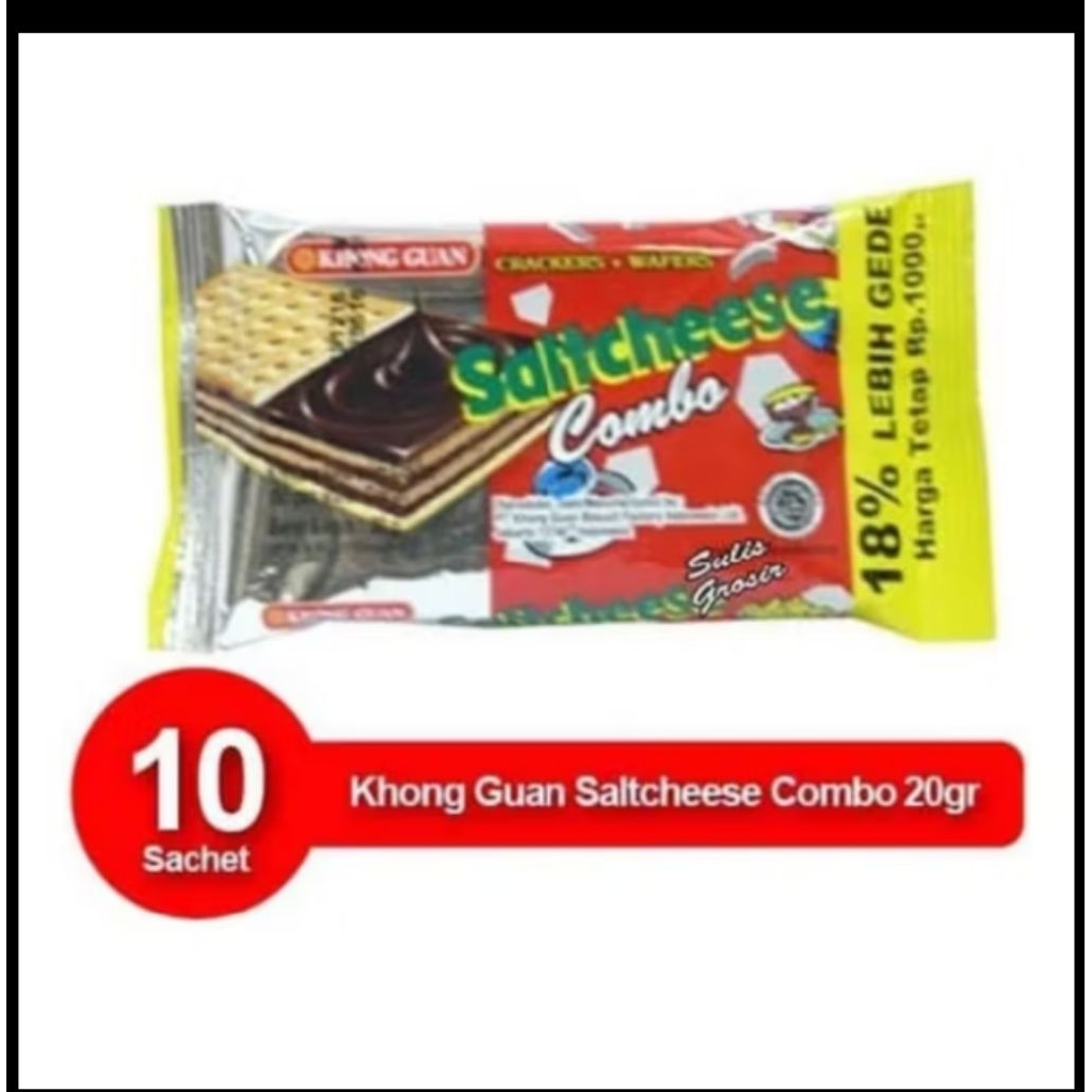 

Khong Guan salcheese combo renceng isi 10 sachet netto 17 gram