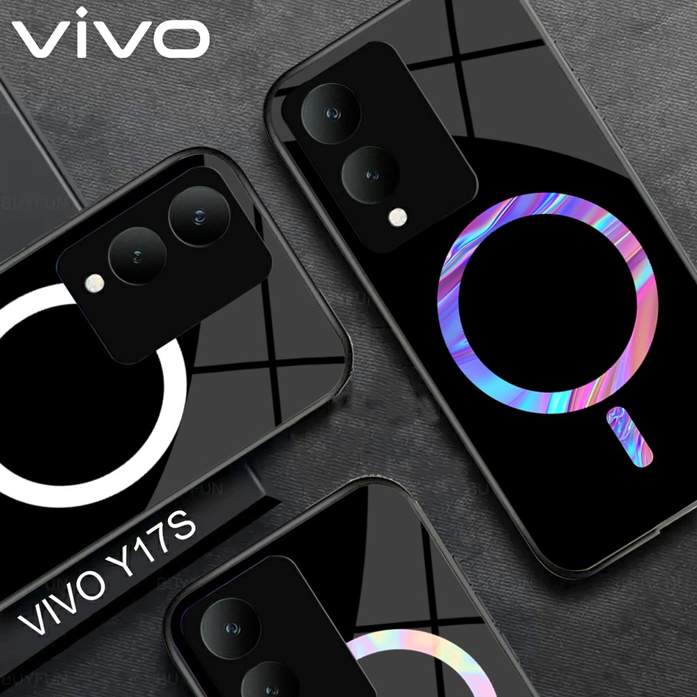 Case VIVO Y17S - Casing VIVO Y17S Terbaru ( MAGSAFEM17 ) Silikon Hp VIVO Y17S - Softcase Glass - Kes