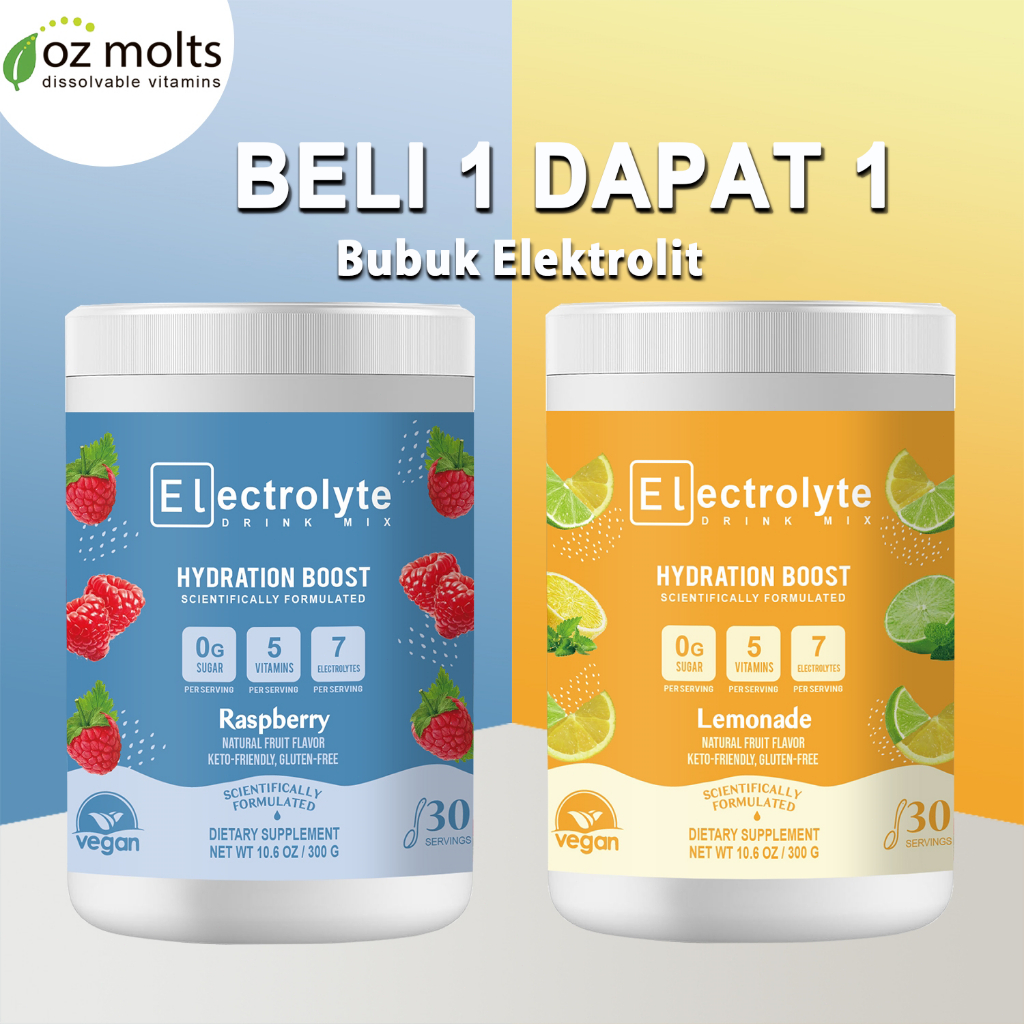 

darmavanss - ozmolts electrolytes powder 300gr raspberry suplemen hydration drink vitamin mineral