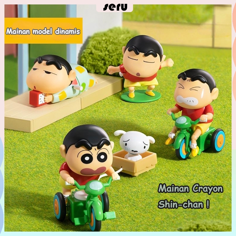 

SERU Mainan model dinamis Crayon Shin-chan, seri mainan berputar kehidupan Shin-chan