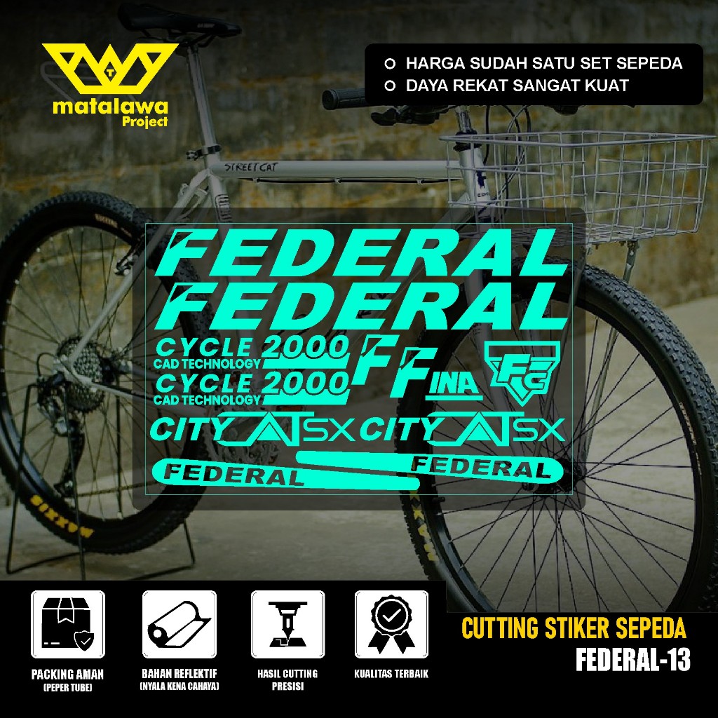 COD Cutting Sticker Sepeda FEDERAL City Cat sx Stiker Streetcat MG 33 MTB BIKE street cat 550 SX 13