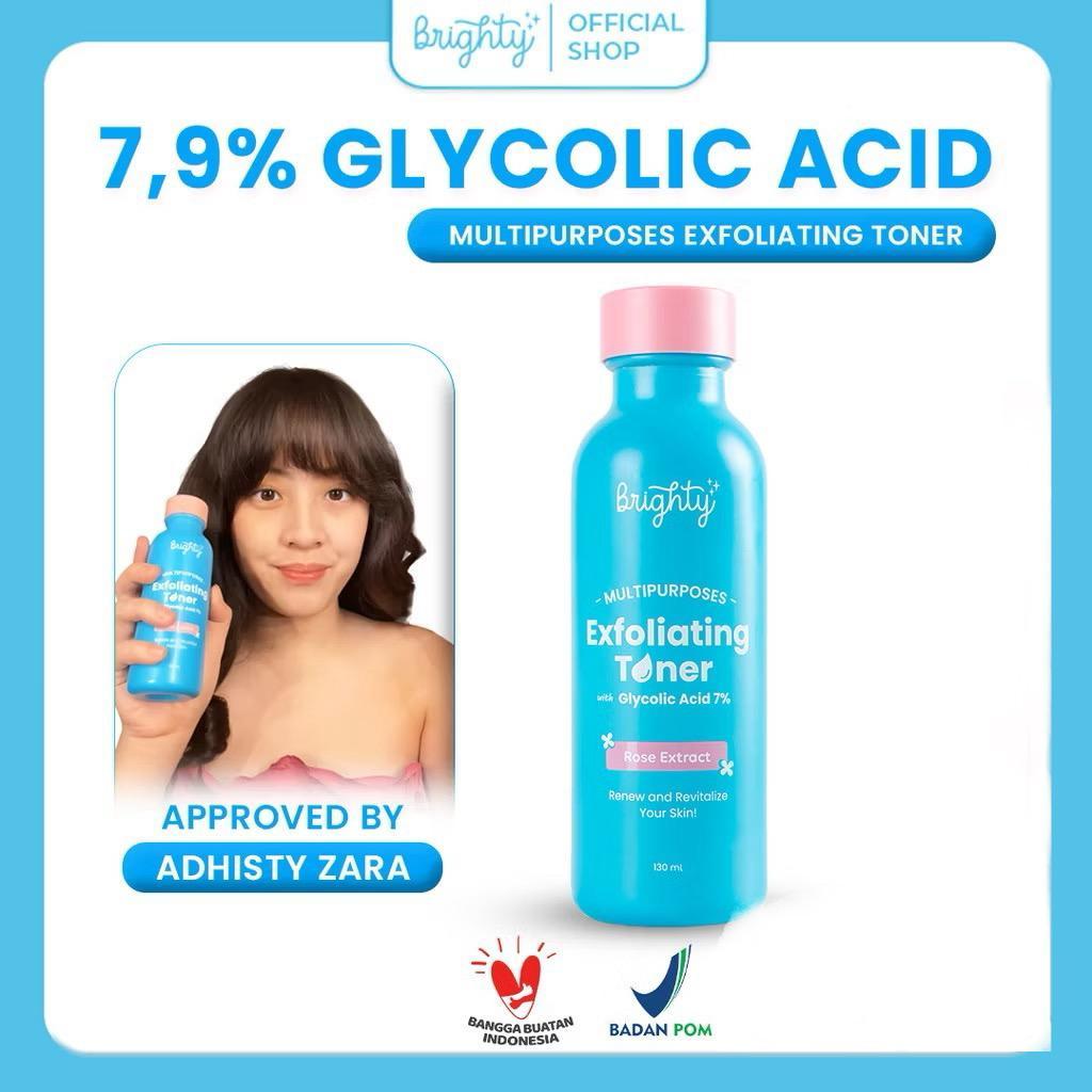 BRIGHTY - Multipurpose Exfoliating Toner Pemutih badan pencerah ketiak pemutih leher Exfo 130ML