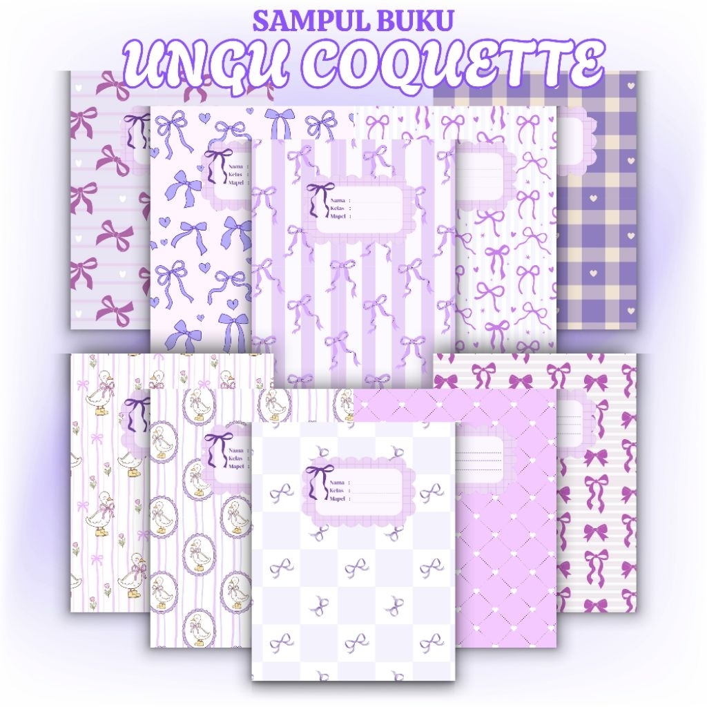 

[10Lembar] SAMPUL BUKU TULIS UNGU COQUETTE PITA AESTHETIC