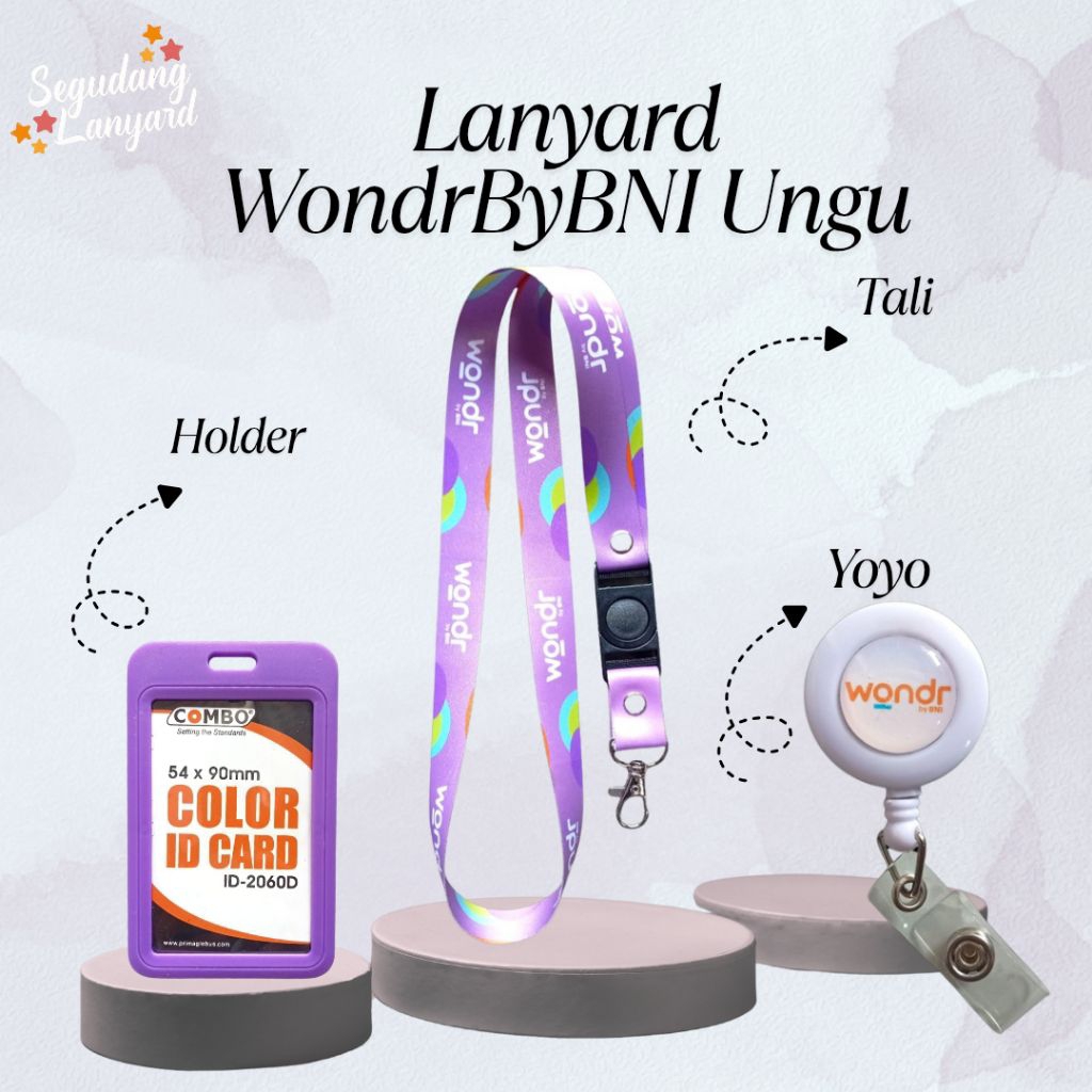

Ready!!!Tali Gantungan Kartu Nama Kalung Id Card WondrByBNI Ungu/Lanyard WondrByBNI Ungu Termurah!!!!
