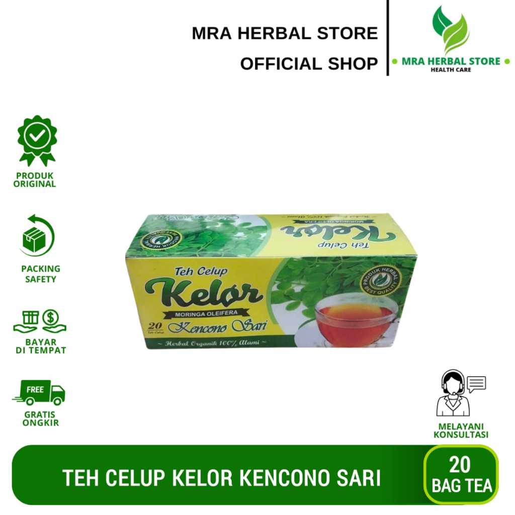 

Teh Celup Kelor Moring Oleifera || Teh Celup Kelor Kencono sari Isi 20 Bag Tea