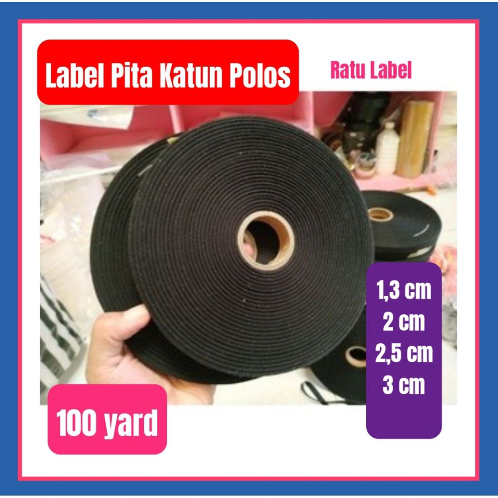 

Label Katun Halus Polos Cream Pita Katun Roll