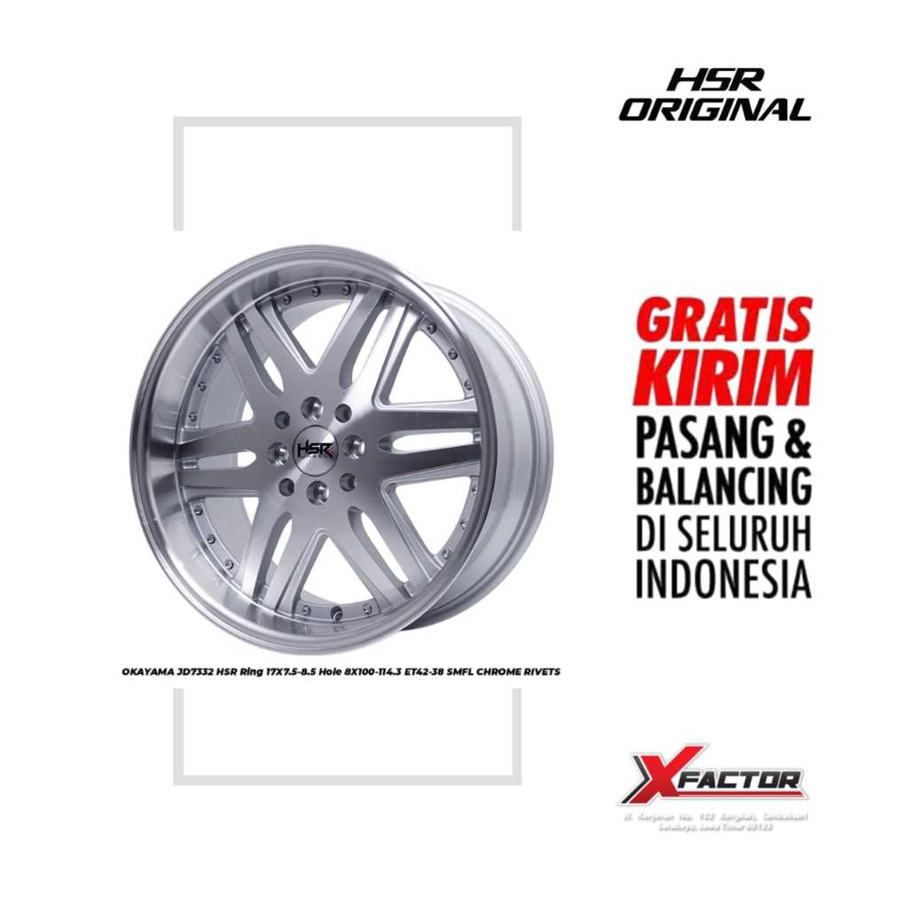 VELG MOBIL HSR R17 HSR OKAYAMA JD7332 HSR R17X75/85 H8X100-114,3 ET42/38 SMFL