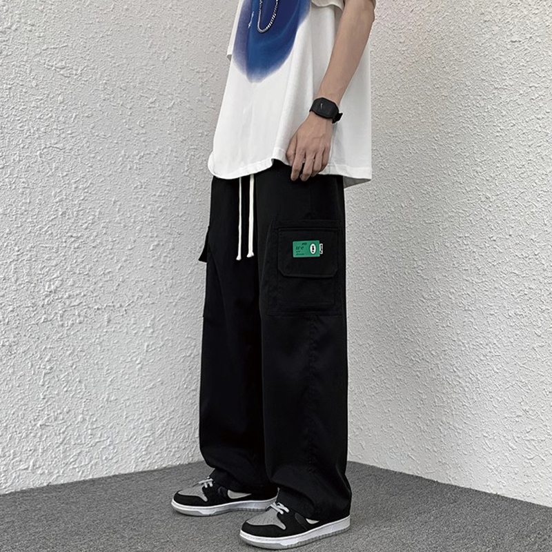 Celana Cargo Panjang Pria Hijau Gombrong Korean Style Premium Bahan Baggy Pants Pinggang Karet