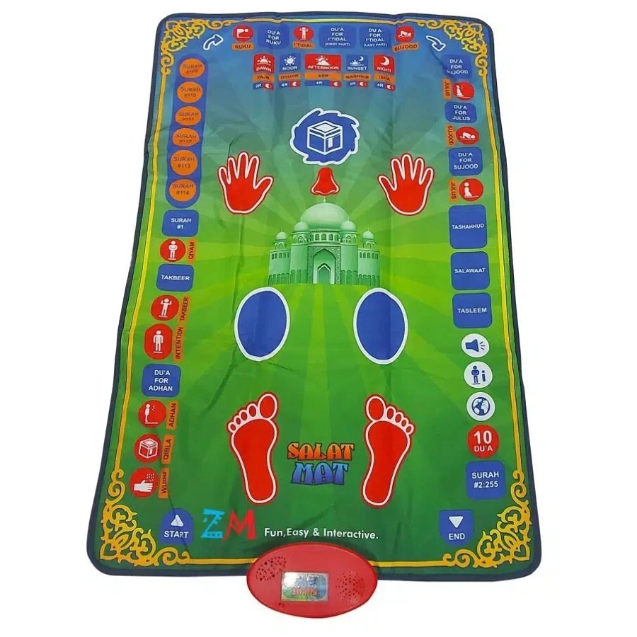 Sajadah Edukatif Sajadah Digital Anak & Dewasa Belajar Shalat Wudhu Doa 7 Bahasa Baterai AAA
