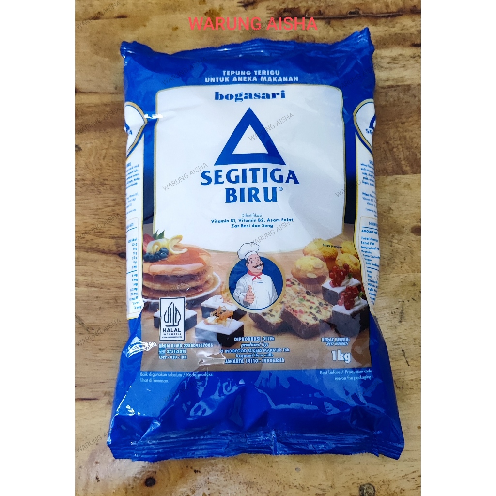 

Tepung Terigu Bogasari Segitiga Biru Premium 1 Kg