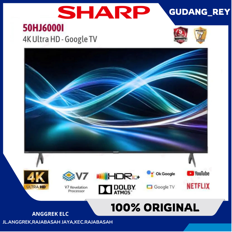 TV SHARP 50 Inch LED 50HJ6000I (4K UHD – Google TV) GARANSI RESMI