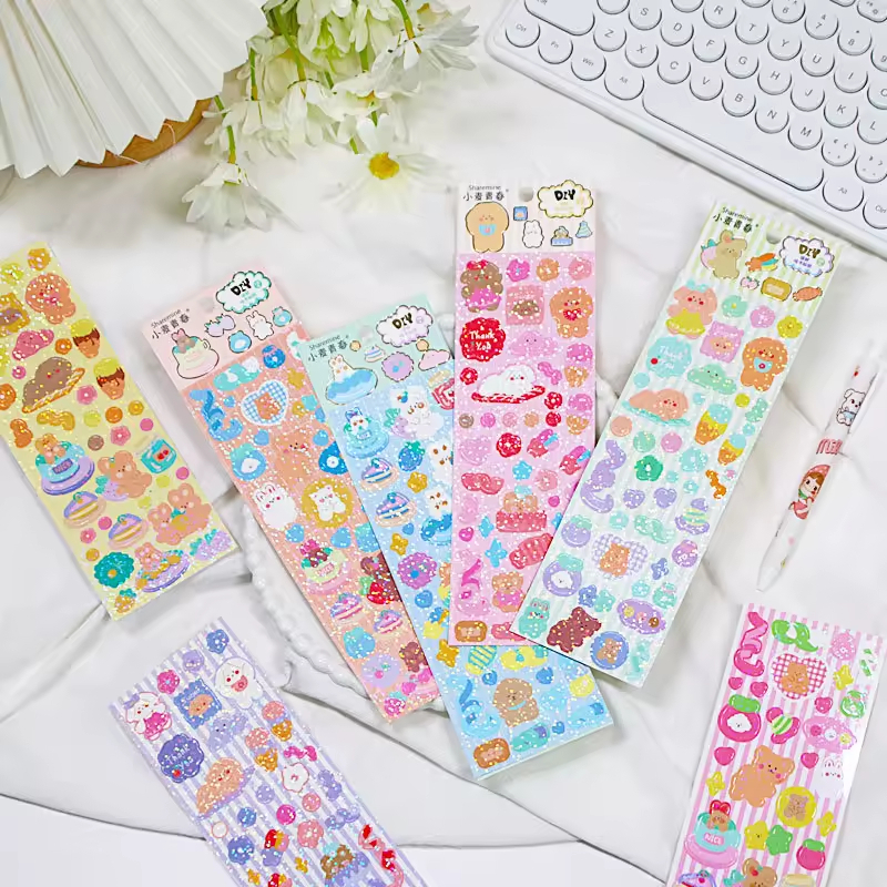 

[cod bisa] sticker dekor photocard sticker diy korea lucu & unik motif random stiker warna warni motif kartun diy