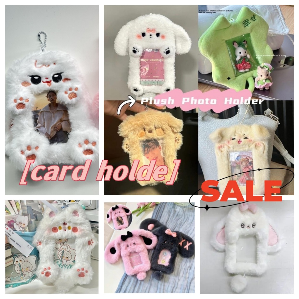 

【SALE】Fotocard PhotoCard Holder Kpop Polaroid Cahol ID Card Holder Papan Nama Fluffy Cute Boneka Plush Lucu Gantungan Kunci Foto