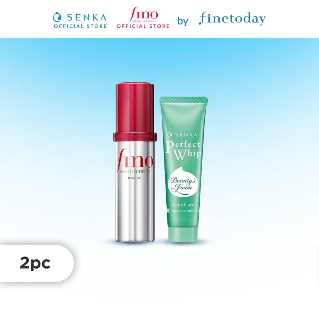[Beauty Set Hair Oil] Fino Premium Touch Hair Oil 70ml + Senka Perfect Whip Acne Care 50g