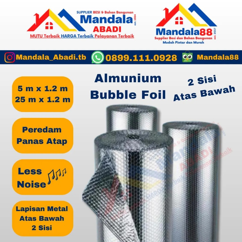 Aluminium Bubble Foil - Peredam Panas Atap - Insulasi Atap