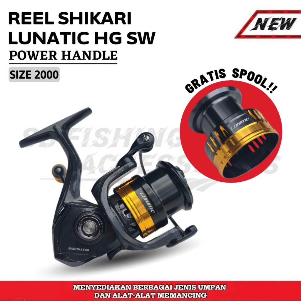 reel shikari lunatic sw power handle ukuran 2000