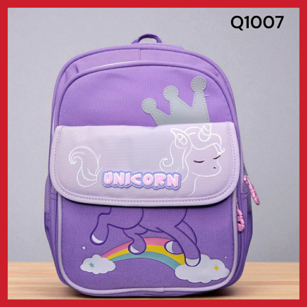 TAS SEKOLAH LUCU STYLE UNGU UNICORN