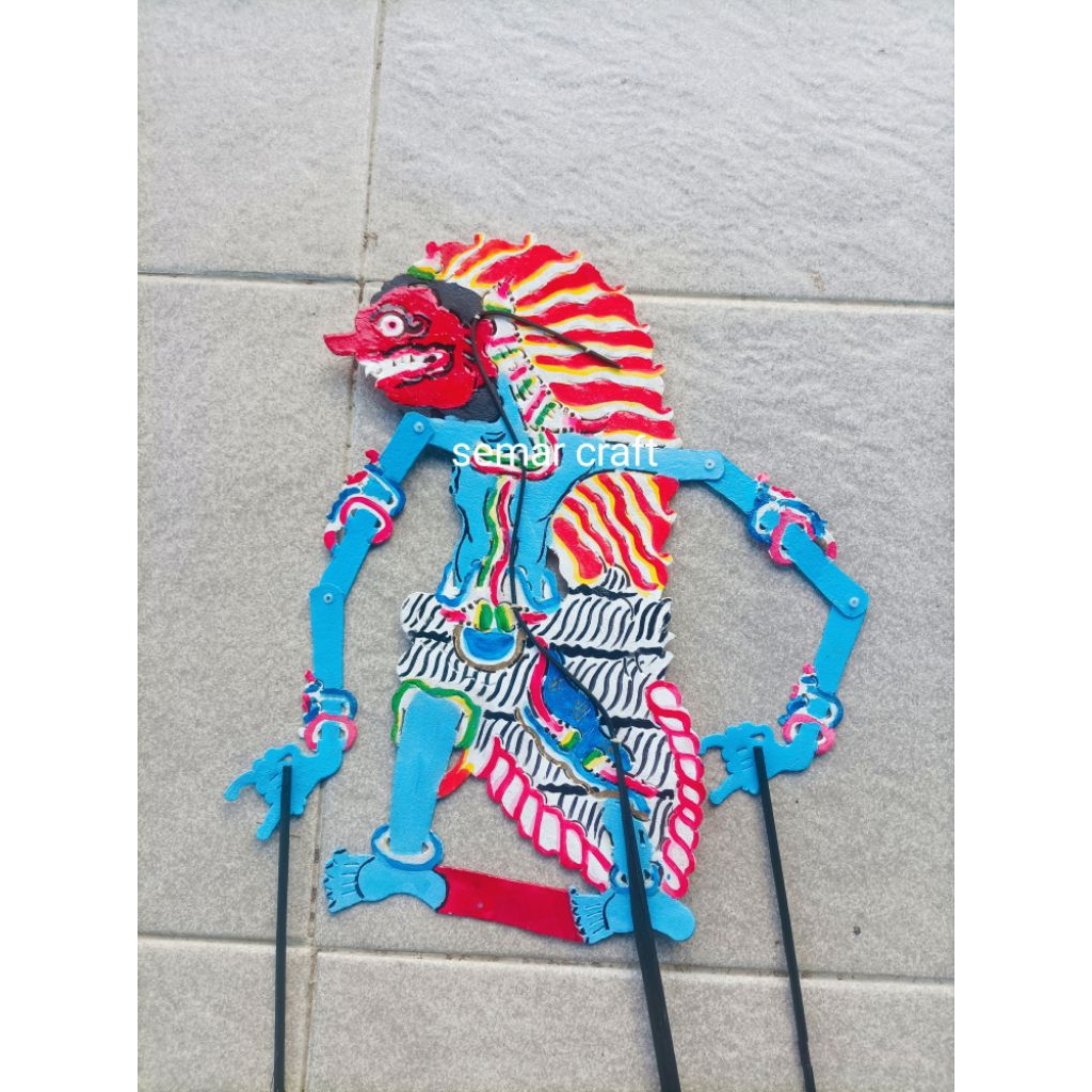wayang kulit buto rambut geni ukuran 30 cm