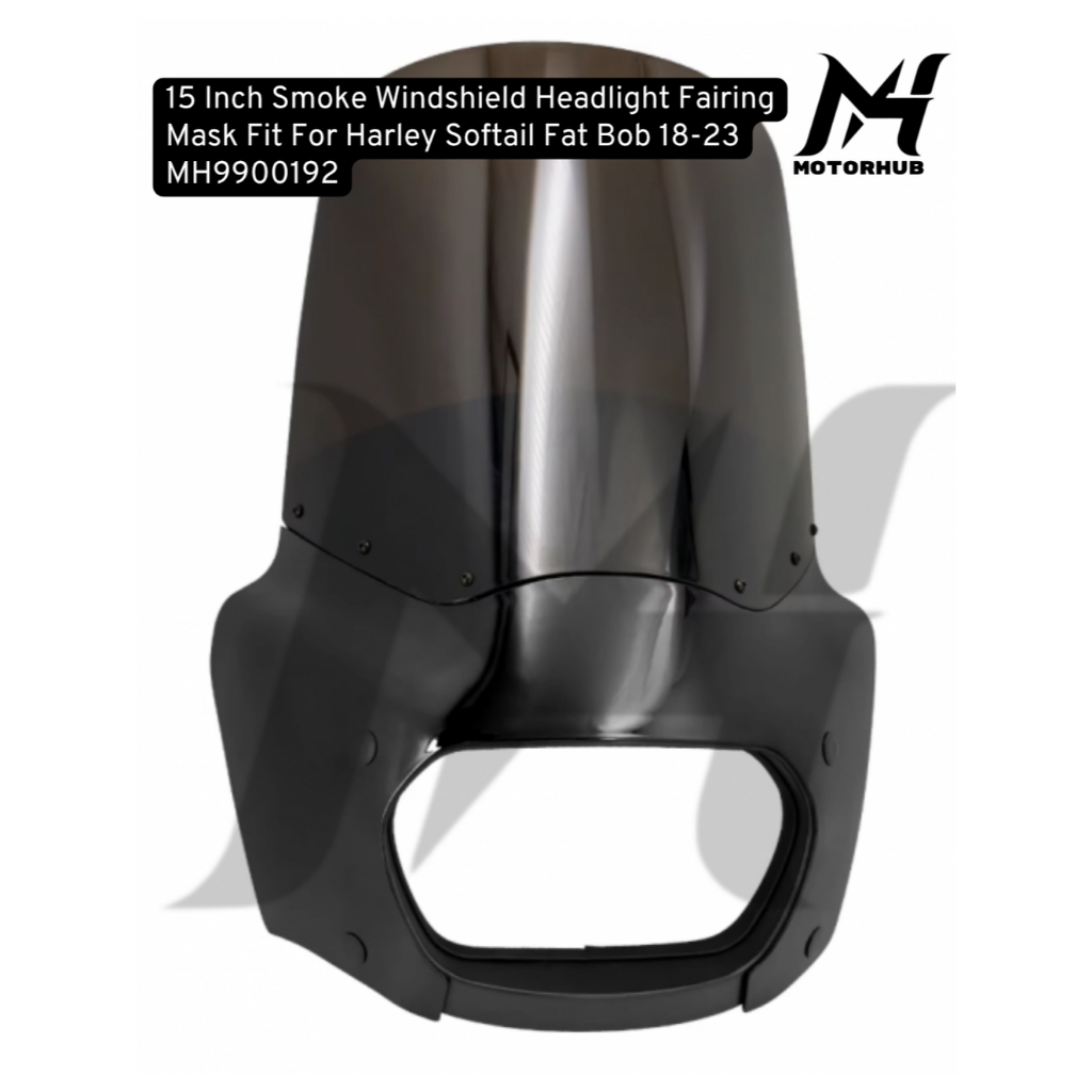 Windshield Fatbob M8 15 Inch Smoke Windshield Headlight Fairing Mask Fit For Harley Softail Fat Bob 