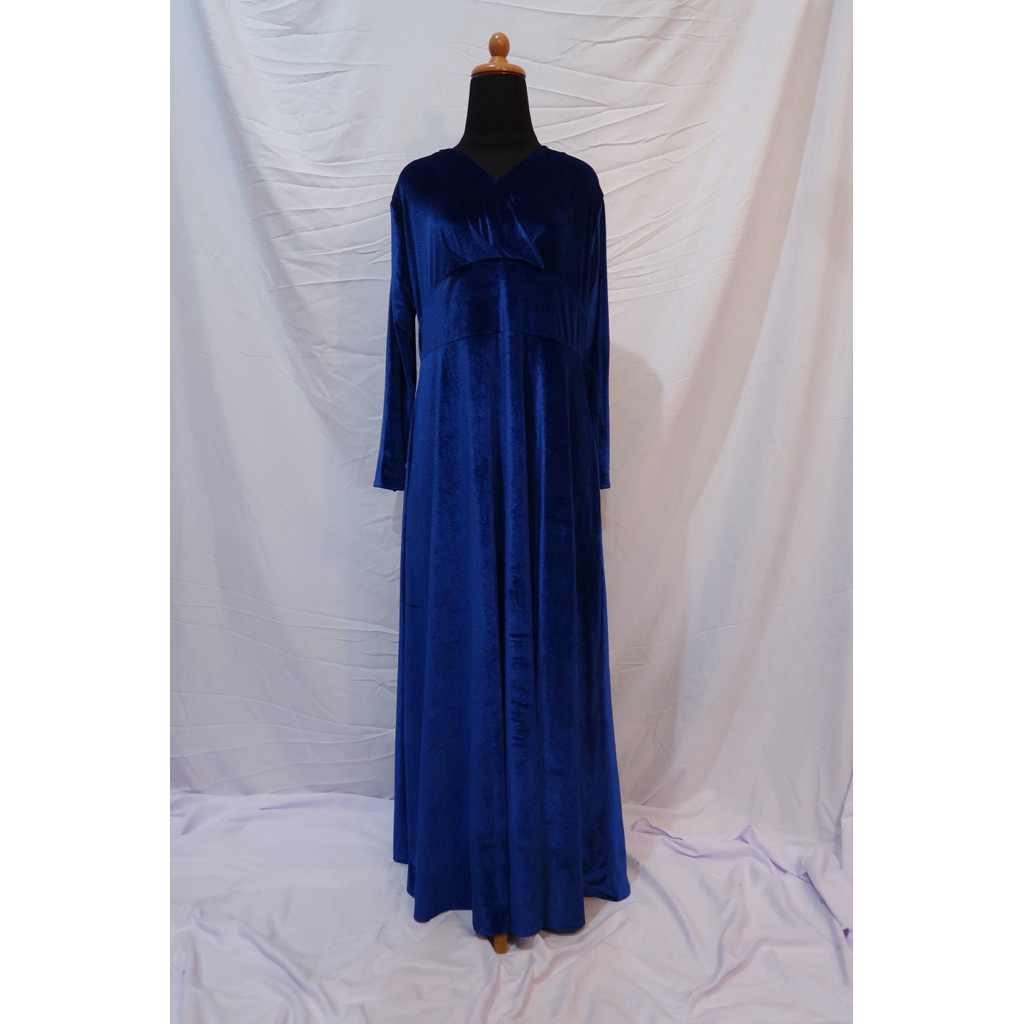 long dress bludru Biru