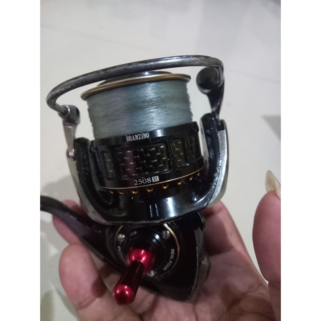 reel daiwa exist hyper branzino 2508R smoth minus tutup handle custom aluminium
