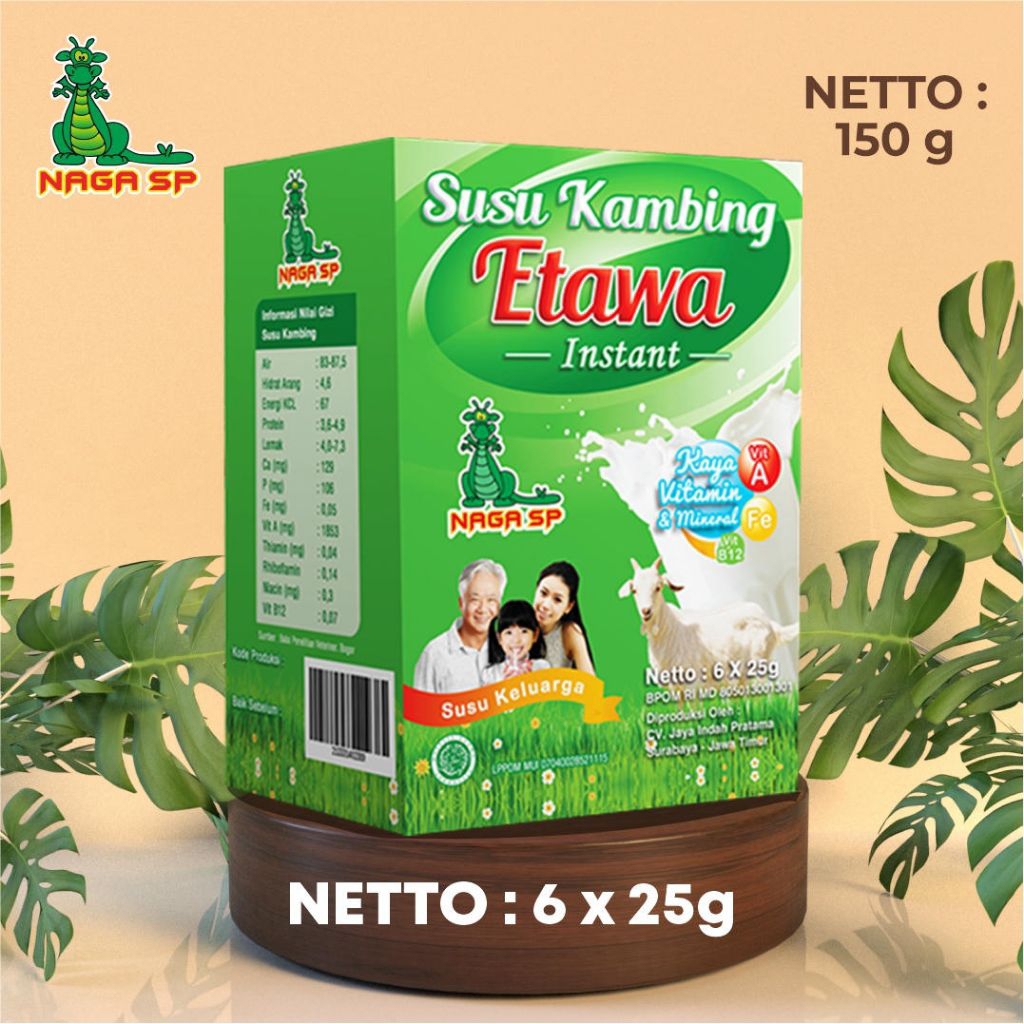 

Susu Kambing Etawa Naga SP 150g Sachet (ORI) untuk sendi dan tulang