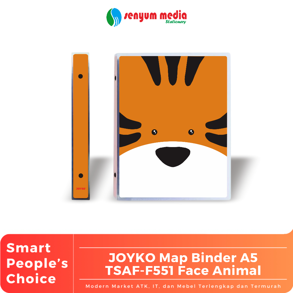 

Joyko - Map Binder Ukuran A5 TSAF-F551 Cover Animal Face | Binder Motif Hewan Lucu (S:PCS)