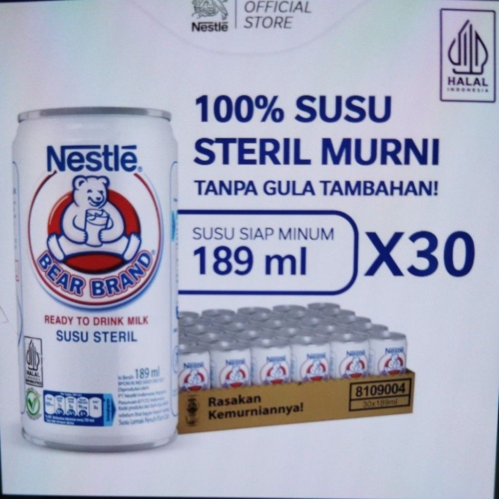 

Susu kaleng susu beruang murni 30 pcs-bear.brand