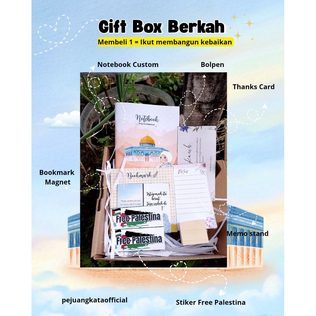 

Gift Box Berkah (Beli = Ikut membangun kebaikan)