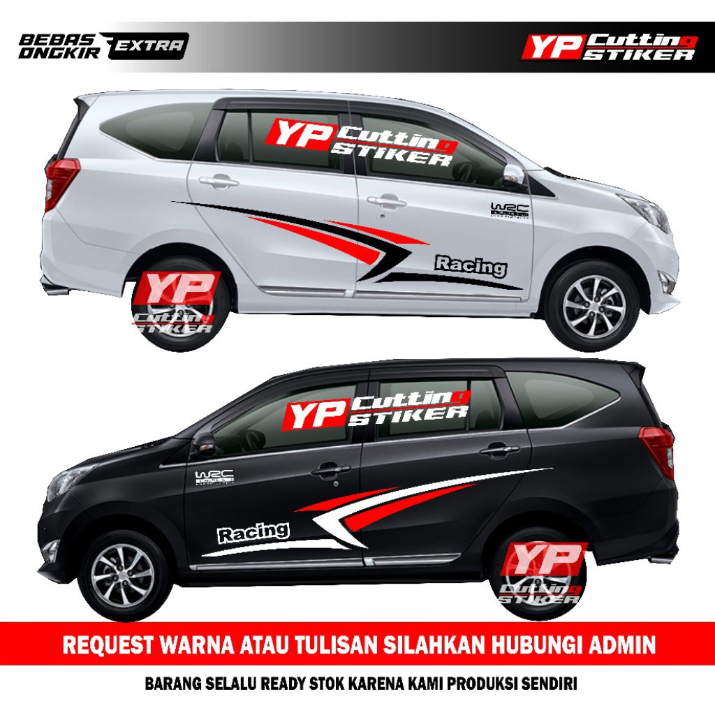 Sticker mobil sigra calya racing sticker list terlaris mobil sigra calya stiker mobil sigra-calya