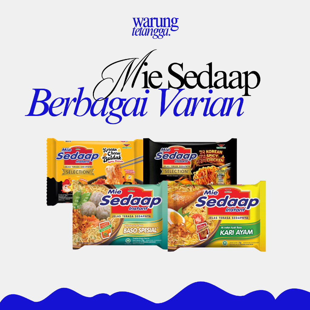 

MIE SEDAAP GORENG, KOREAN CHEESE BULDAK, SPICY CHICKEN, BASO, KARI AYAM, SALERO PADANG