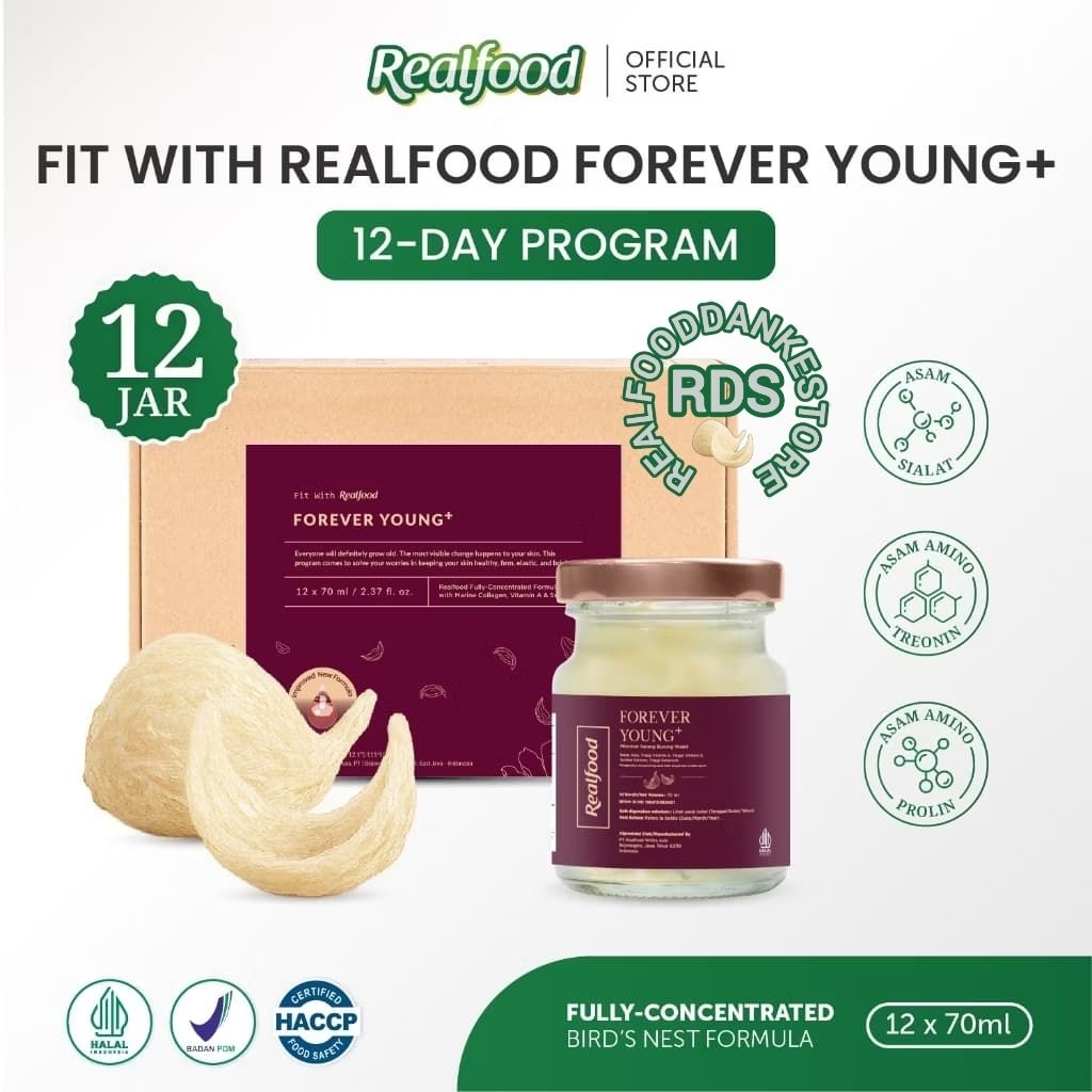 

Realfood Forever Young Plus Kolagen 6 Botol & 12 Botol Diskon Harga ( Minuman Sarang Burung Walet ) RDS