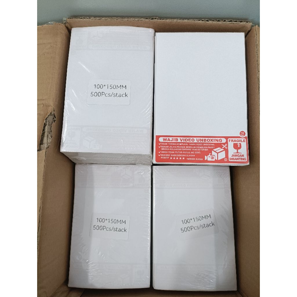 

Kertas Thermal Lipat UNBOXING/FRAGILE 100x150*500pcs