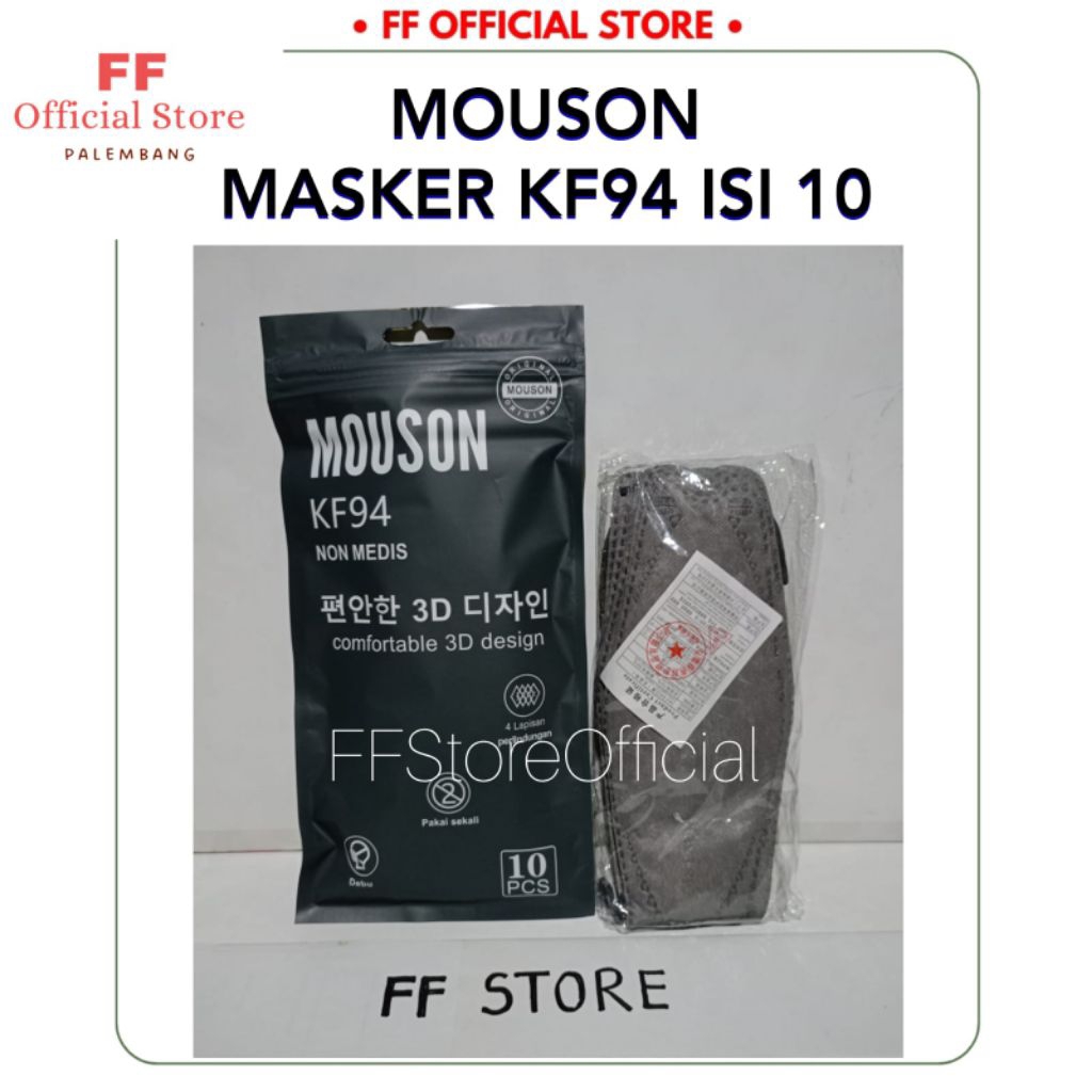 MOUSON Masker KF94 Isi 10 Pcs (SILVER)
