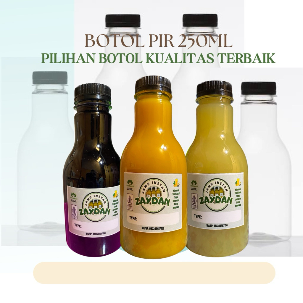 Botol Plastik Pir 250ml / Botol plastik minuman 250ml