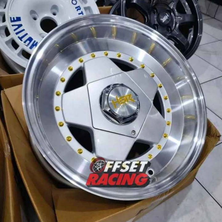 Velg HSR R15 Mobil Calya Sigra Yaris Avanza Livina Velg Mobil HSR AACHEN Ring 15 Baut 4