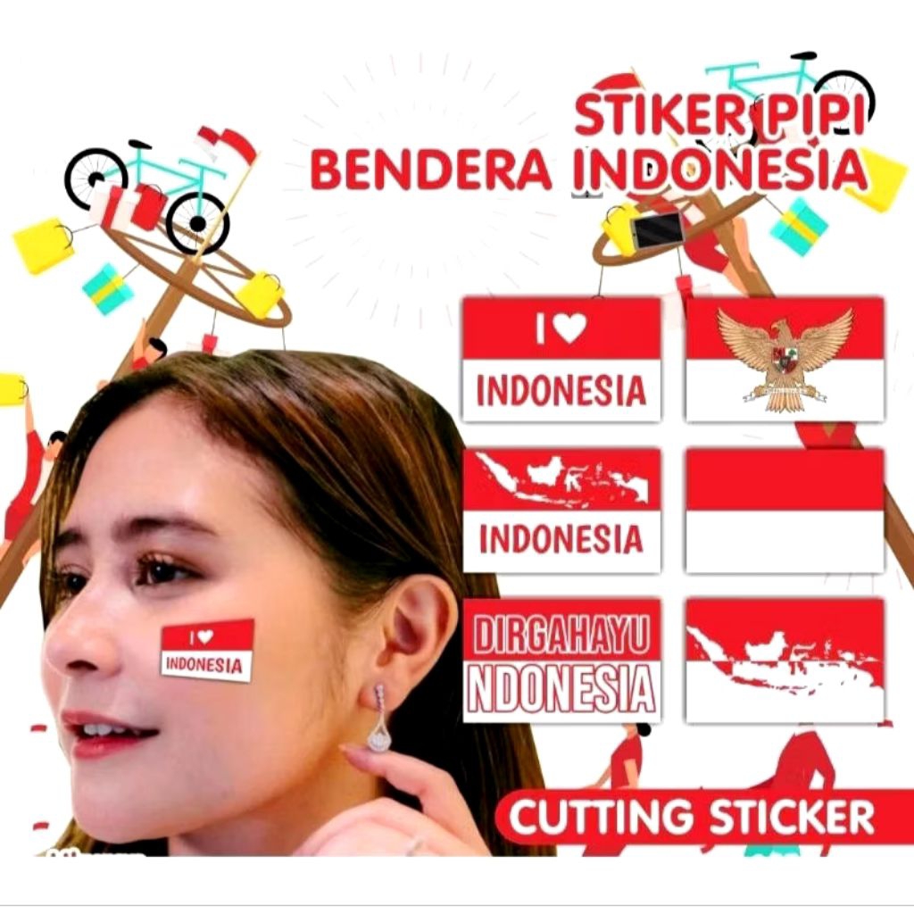 

Stiker Merah Putih stiker pipi merah putih 1 Lembar Isi 32 Pcs