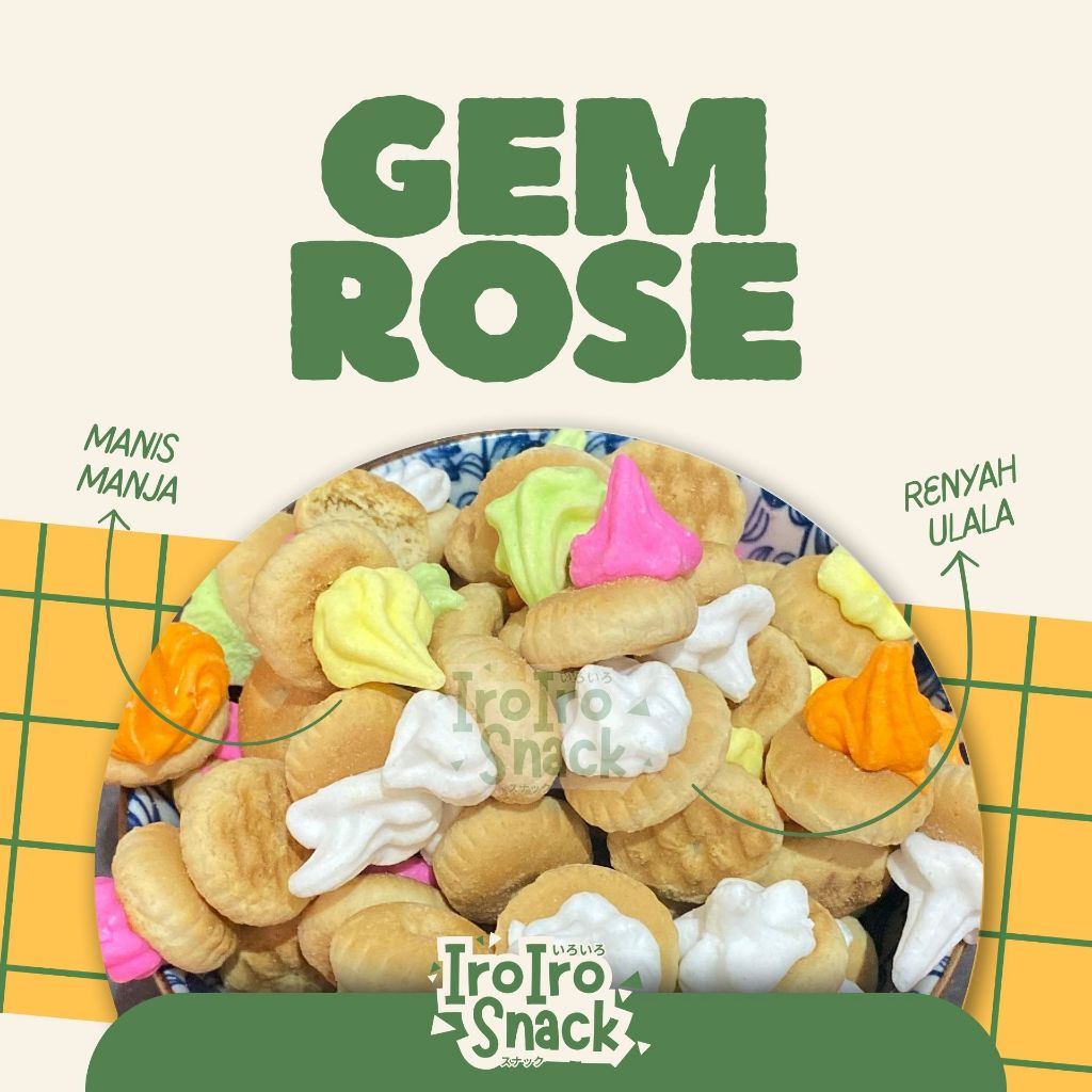

BISKUIT GEM ROSE 250gr / KUE MONAS / JAJANAN JADUL / SNACK KILOAN MURAH