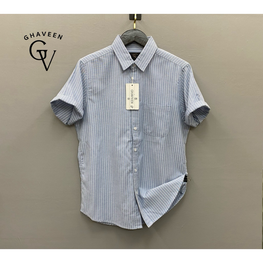 Kemeja Pria Salur | Kemeja Pria Lengan Pendek Salur | Kemeja Pria Slimfit | Kemeja Pria Premium