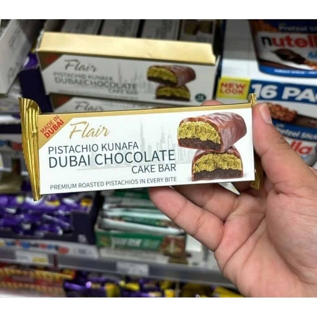 

flair pistachio coklat kunafa cake bar