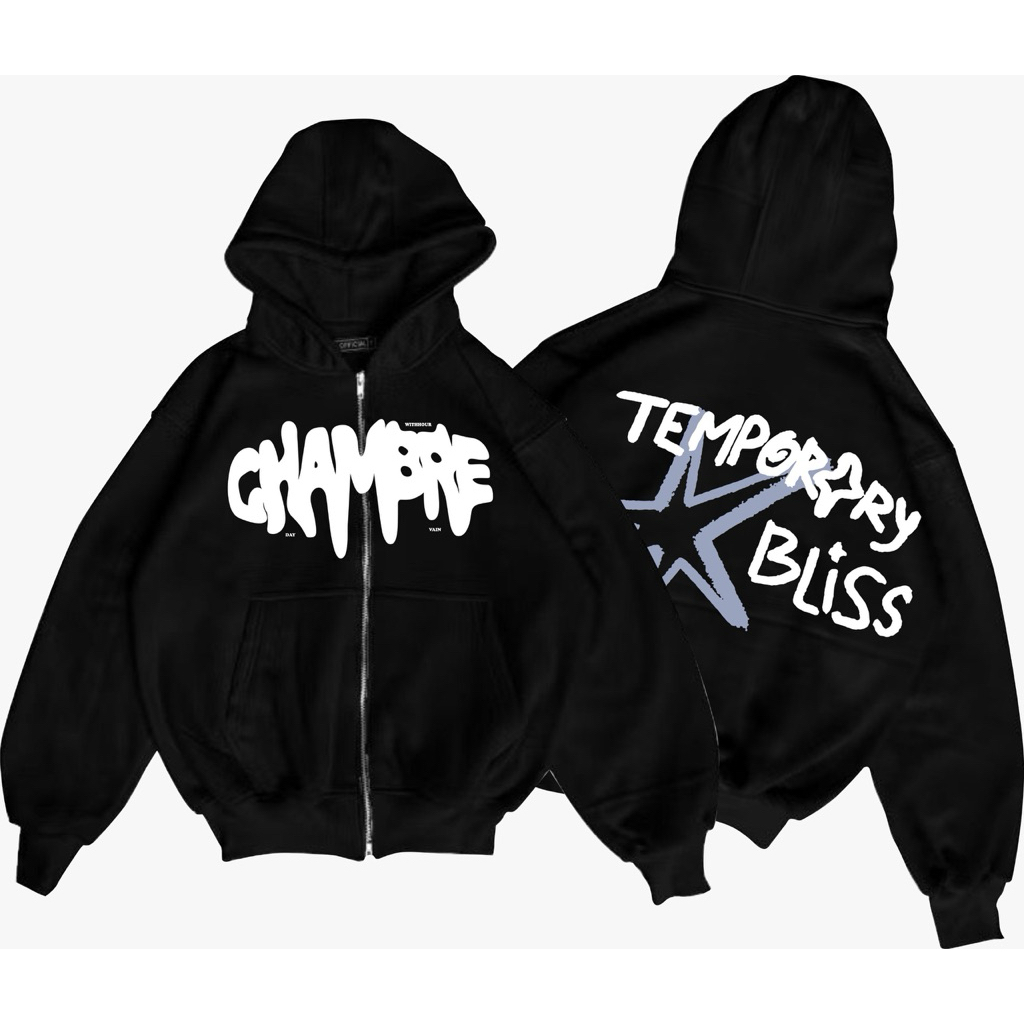 hoodie zipper boxy chambre jaket sweater zipper boxy terlaris bisa cod